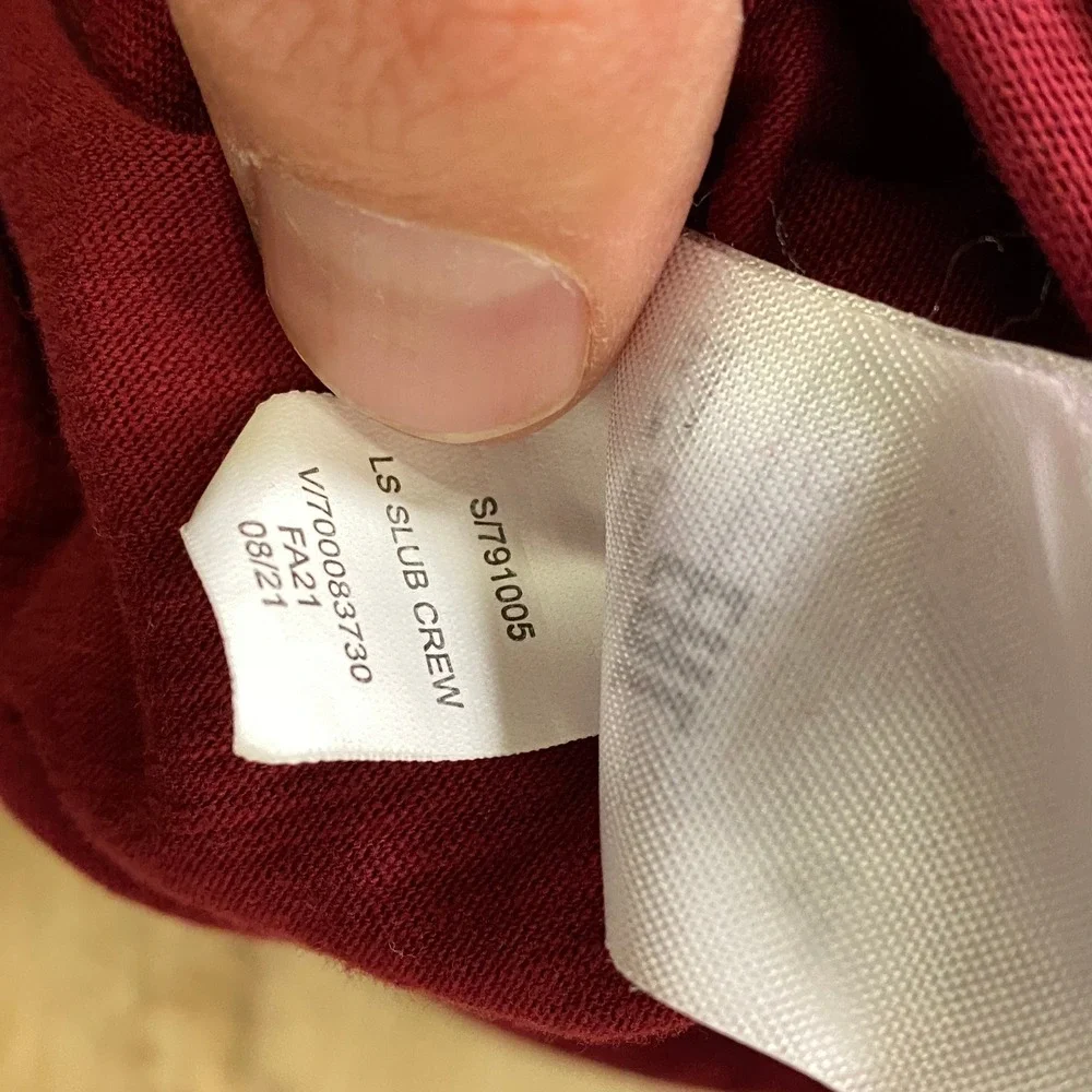 Banana Republic Slub Crew Neck Shirt Men Small Minimalist 100% Cotton Burgundy